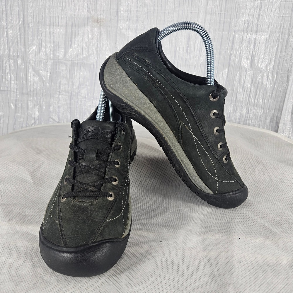 Keen Toyah Womens 7.5 Mens 6 Black Leather Walking Trail Hiking Sneakers 1002863